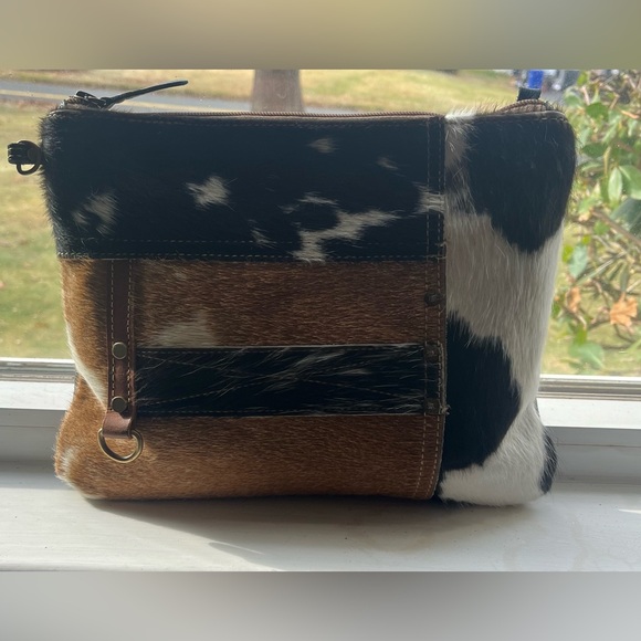 Myra Bag Tyler Ridge Hair on Leather Crossbody EUC - Picture 3 of 5